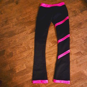 NY2 skating pants sportswear Adult XS black and pink swirl Made in USA